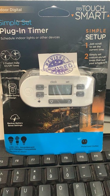 mytouchsmart indoor plug in digital timer white