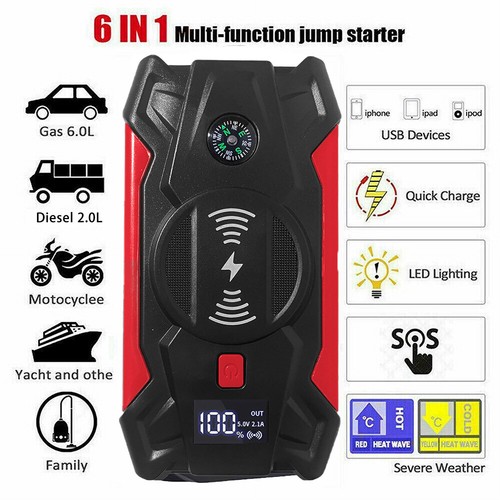 99800mah KFZ Auto Starthilfe Car Jump Starter 12v Ladegerät Booster Powerbank - Bild 2 von 13