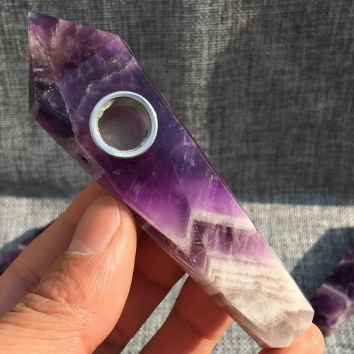 Tupas de cristal de cuarzo natural varita de obelisco puntiagudo pipa para fumar reiki regalo de curación. - Imagen 37 de 123