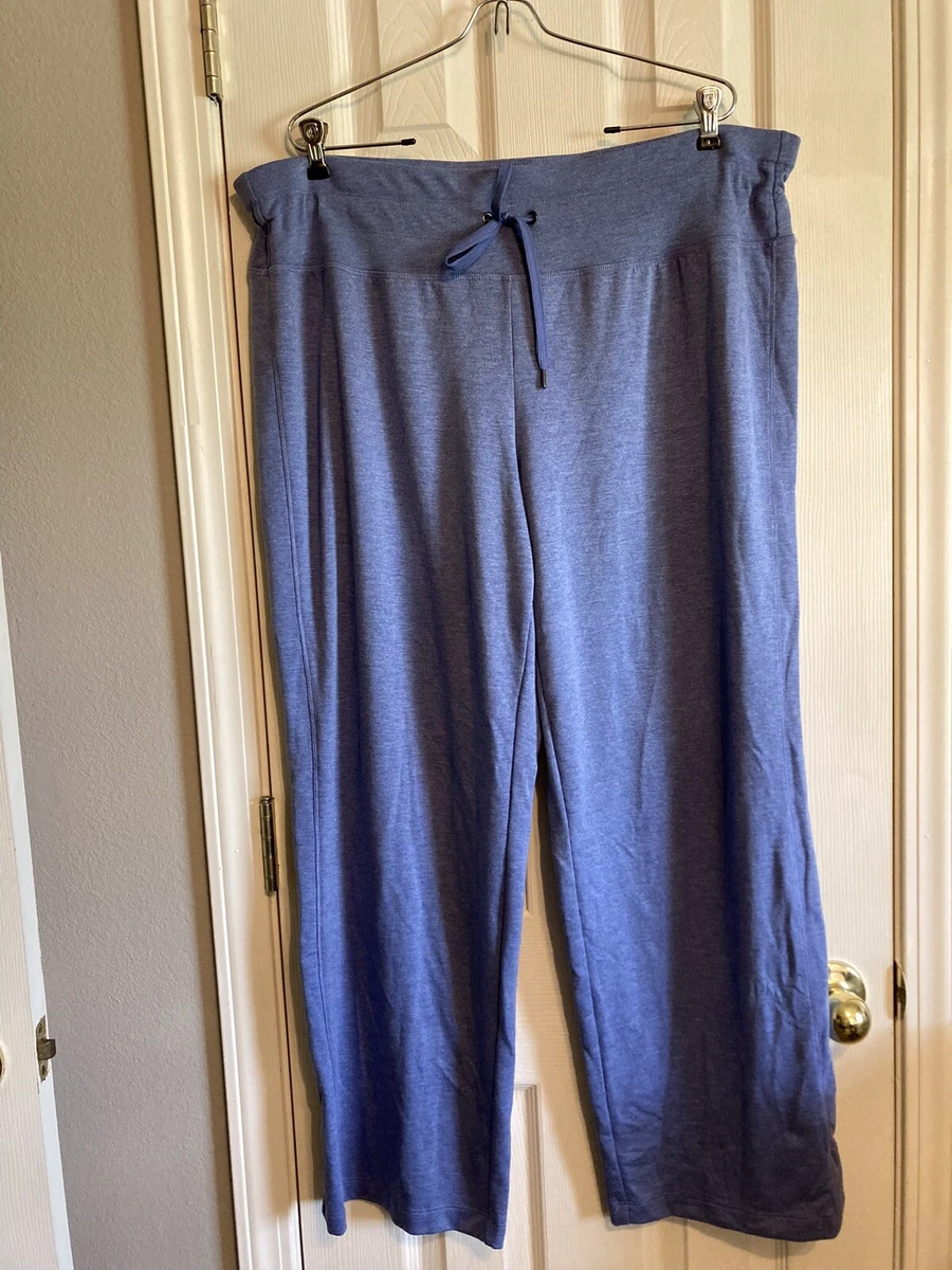 St. Johns Bay Active Women's Elastic Waist Pants Size 1X Blue Poly Blend