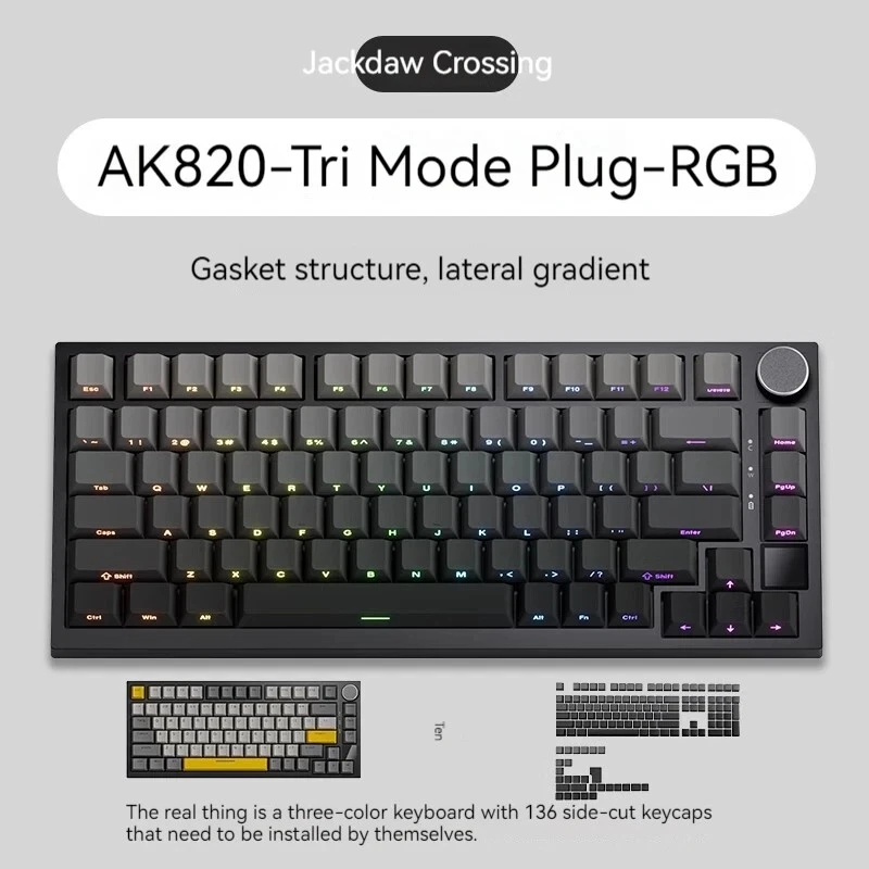 Mechanical Keyboard with TFT Screen Multifunctional Knob Gaming Keyboard Triple Mode Connectivity for Enhanced Performance Mechanical Keyboard with TFT Screen Multifunctional Knob Gaming Keyboard Triple Mode Connectivity for Enhanced Performance