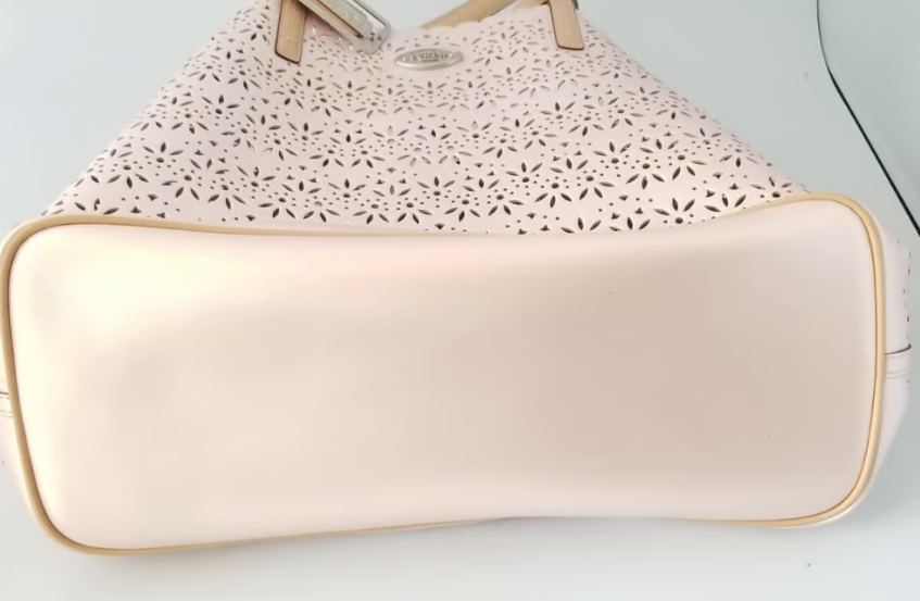 Coach Pink Perforated Market Tote With Scalloped Edges | eBay