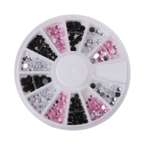 1 Wheel Beauty Mixed 3D Nail Art Glitters Acrylic Tips Decoration Manicure Tool - Picture 1 of 8