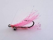 3pk Umpqua Crazy Charlie Bonefish Fly Pink Size 8 Weed Guard Calf Tail Beadchain