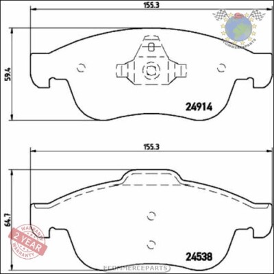Kit Bremsbeläge Brembo Vorderachse für DACIA DUSTER DOKKER LODGY NISSAN TERRAN D