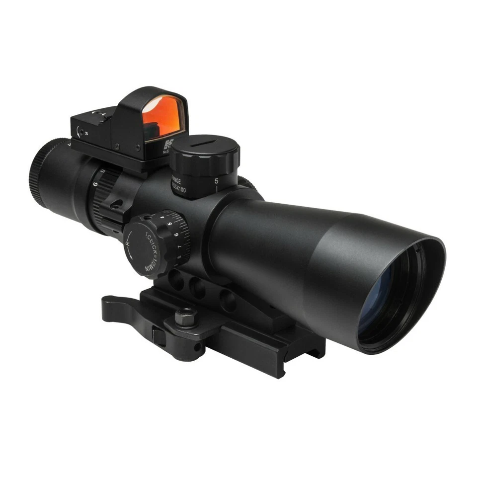 Mira para rifle iluminada NcSTAR 3-9x42 USS con mira de punto rojo se adapta a rieles Picatinny Foto 3 de 3