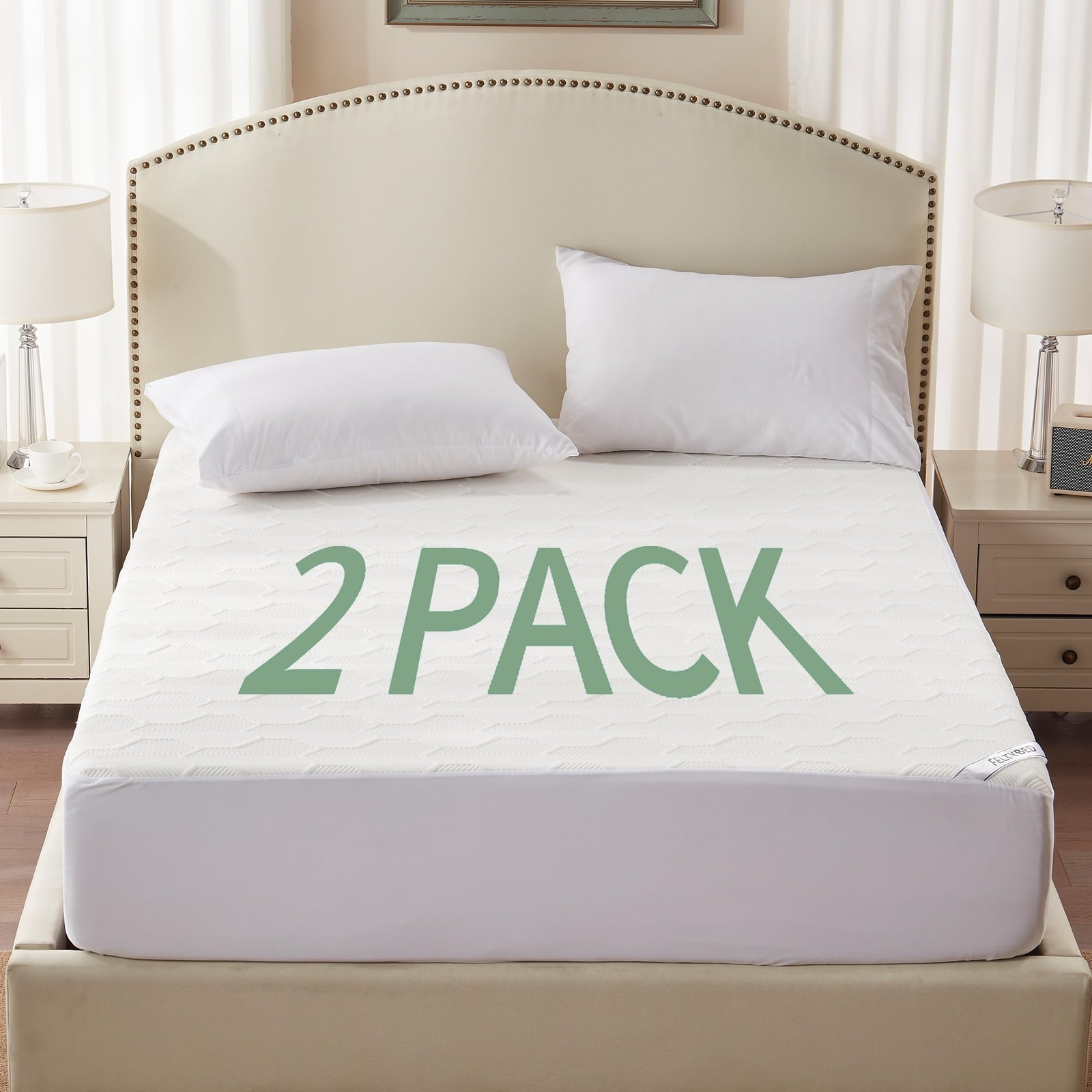 2 Pack Queen Size Waterproof Mattress Protector, Cooling Mattress Pad Cover 3...