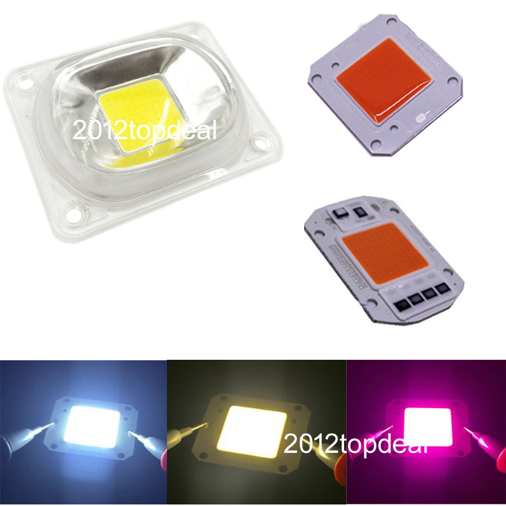 1X 50W white light COB chip DC12V 32V, Integrated Smart IC Driver 220V 110V+lens