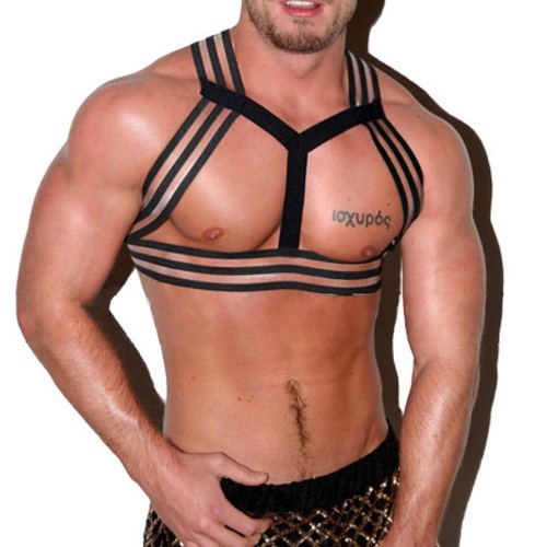 Fancy Men's Restrain Chest Harness Elastic Body Sexy Club Wear Costume Hot B770 - Picture 10 of 15