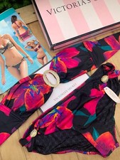 Victoria's Secret Jeweled Bandeau Floral Bikini Set XS/M US