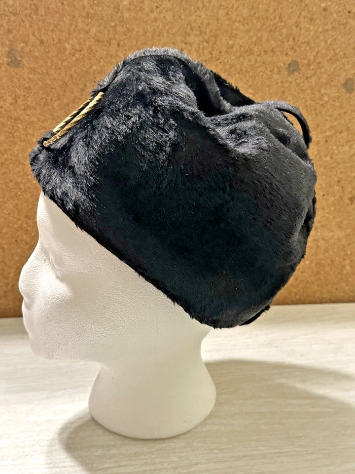 SOMBRERO DE PIEL SINTÉTICA NEGRO VINTAGE AÑOS 50 MR. JOHN JR. MEDIADOS DE SIGLO PARA MUJER Foto 2 de 4