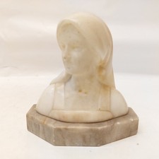 x-96693	Jugendstil Alabaster Büste sign. Johann Bläsche um 1900