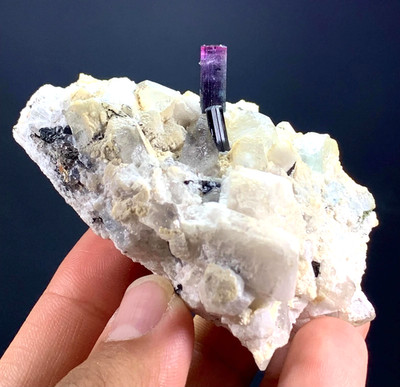192 GM Multi Color Tourmaline With Quartz & Topaz From Chamachu Mine Shengus Rhu