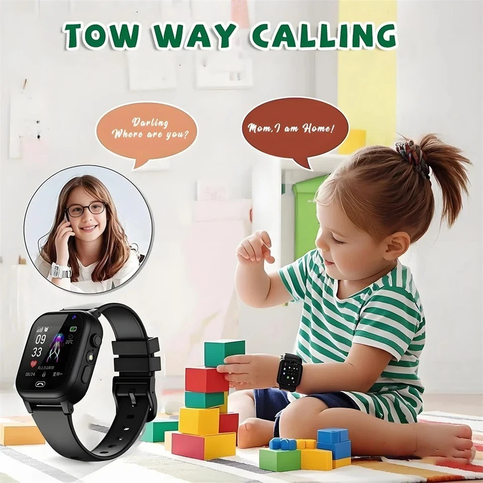 Reloj inteligente para niños teléfono 4G SIM SOS llamada LBS ubicación impermeable niños niñas regalo Foto 4 de 4