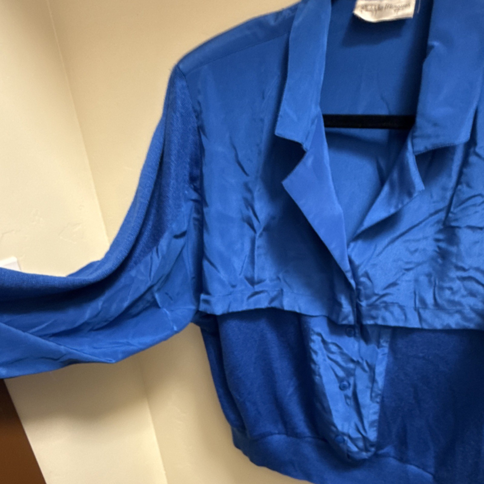 Philippe Marques Blue Collared Button-Up Long Sle… - image 3