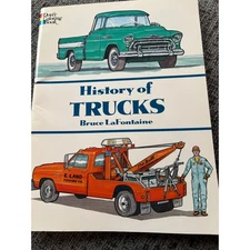 Dover History of Trucks Coloring Book Bruce LaFontaine Vintage Kids Fun