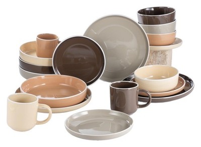 Creatable NORDIC MOCHA MOUSSE Kombiservice 16-teilig Steingut Braun-Mix glänzend