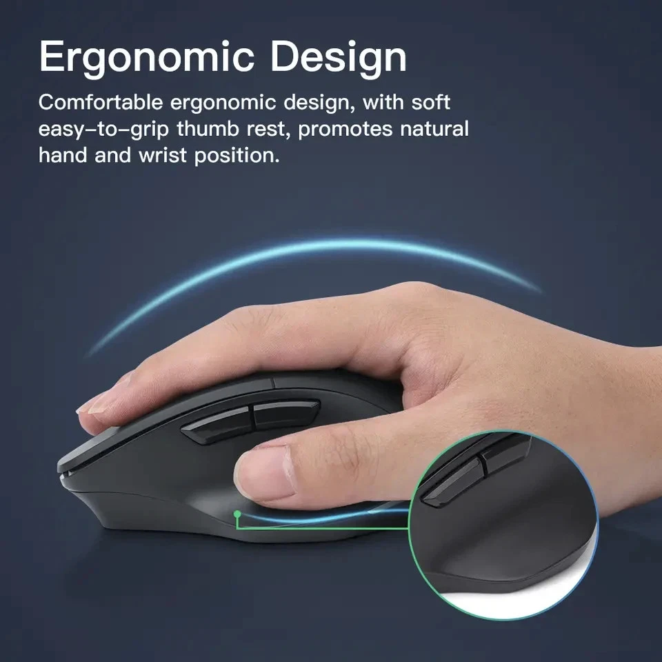 Wireless Ergonomic Mouse Silent Buttons + Wrist Rest Set - Image 2 of 4