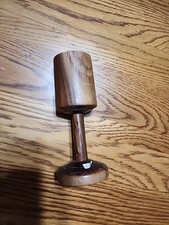 Turned Wood BLACk Walnut Wine Cup Goblet Chalice Mid Century Modern 7.5 X 2.25