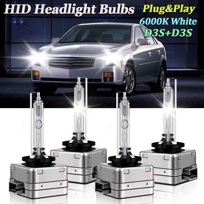 For Cadillac CTS 2014-2019 HID Xenon Headlight Bulbs D3S+D3S High Low Beam 4x