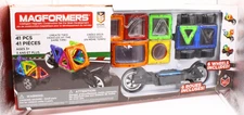 Magformers 41-Piece Magnetic Building Set w/ 6 Wheels STEM Toy – Box Wear