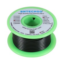 22 Gauge PVC 1007 Solid Electric Wire Black 25 ft 22 AWG 1007 Hook Up Tinned ...