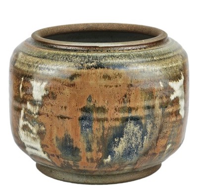 Vintage Don Salisbury Signed PNW Studio Art Pottery Abstract Drip Glaze Vase