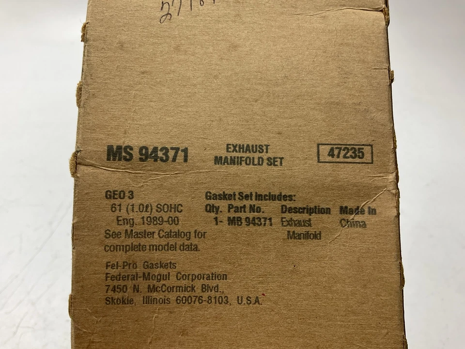Fel-pro MS94371 Exhaust Manifold Gasket - 1989-2000 Geo Metro Firefly 1.0L 3-CYL - Image 3 of 3