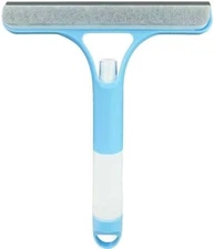 3 in 1 Window Cleaning Scraper Squeegee Brush Tool Blue