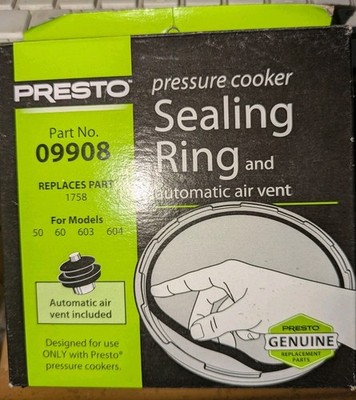 Presto Sealing Ring Auto Air Vent for 2.5, 3 & 4 Quart Pressure Cookers. 09908.
