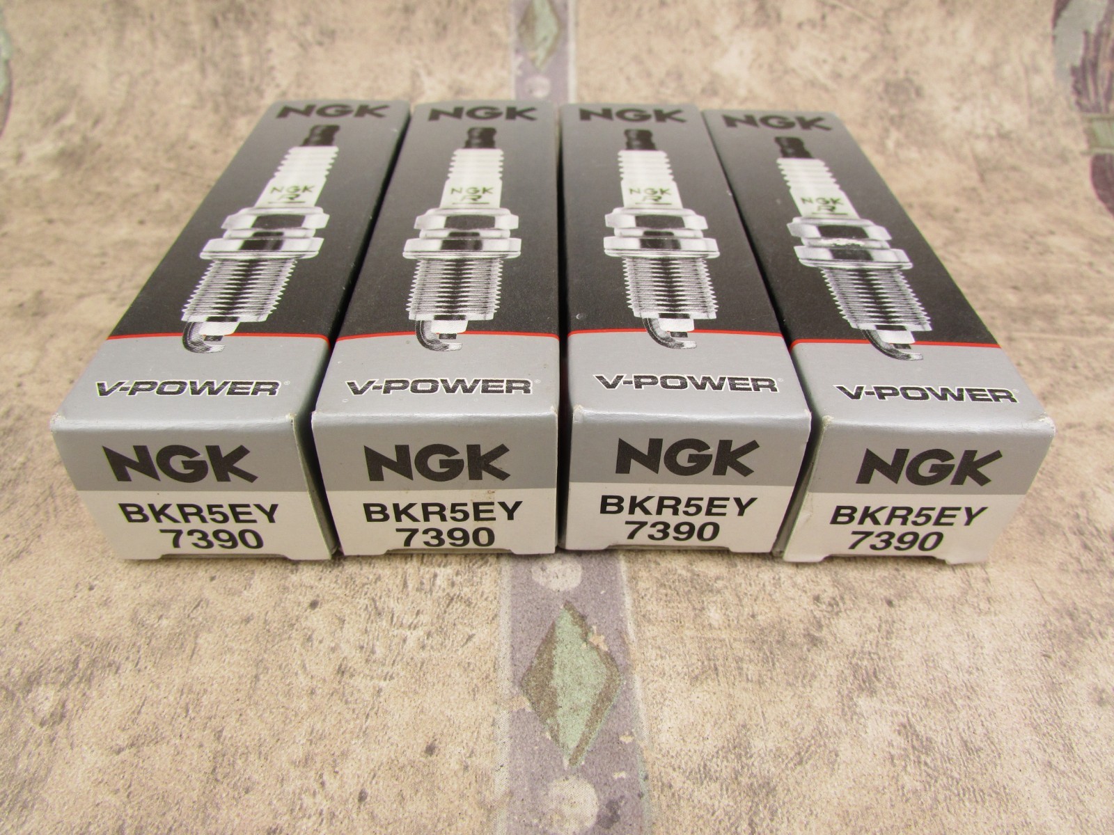 4 PACK, NGK 7390 BKR5EY, V-Power Spark Plug, Made In Japan