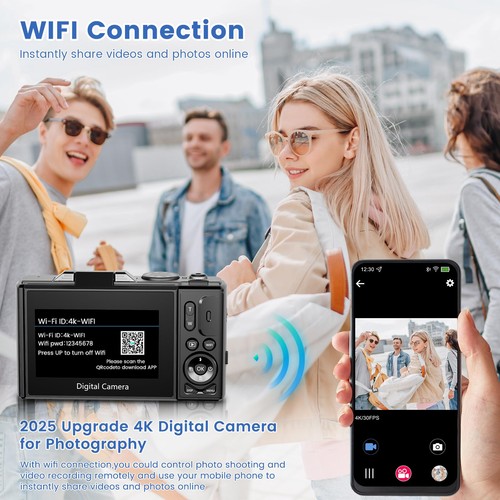 4K Digital Camera for Photography with 3" 180°Flip Screen, 64MP Vlogging Came... - Picture 5 of 7