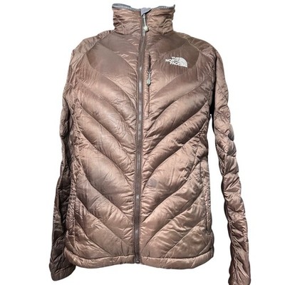The North Face Summit Series Puffer Jacket Brown Chevron Quilted Womens M *READ