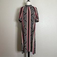 By Anthropologie Mackenzie Mock Neck Stripes Midi Dress, Sz Small