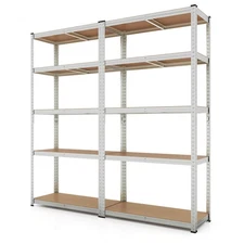 2PCS 5 Tier Adjustable Garage Shelving Unit w/ 2000 lbs Max Load for Warehouse