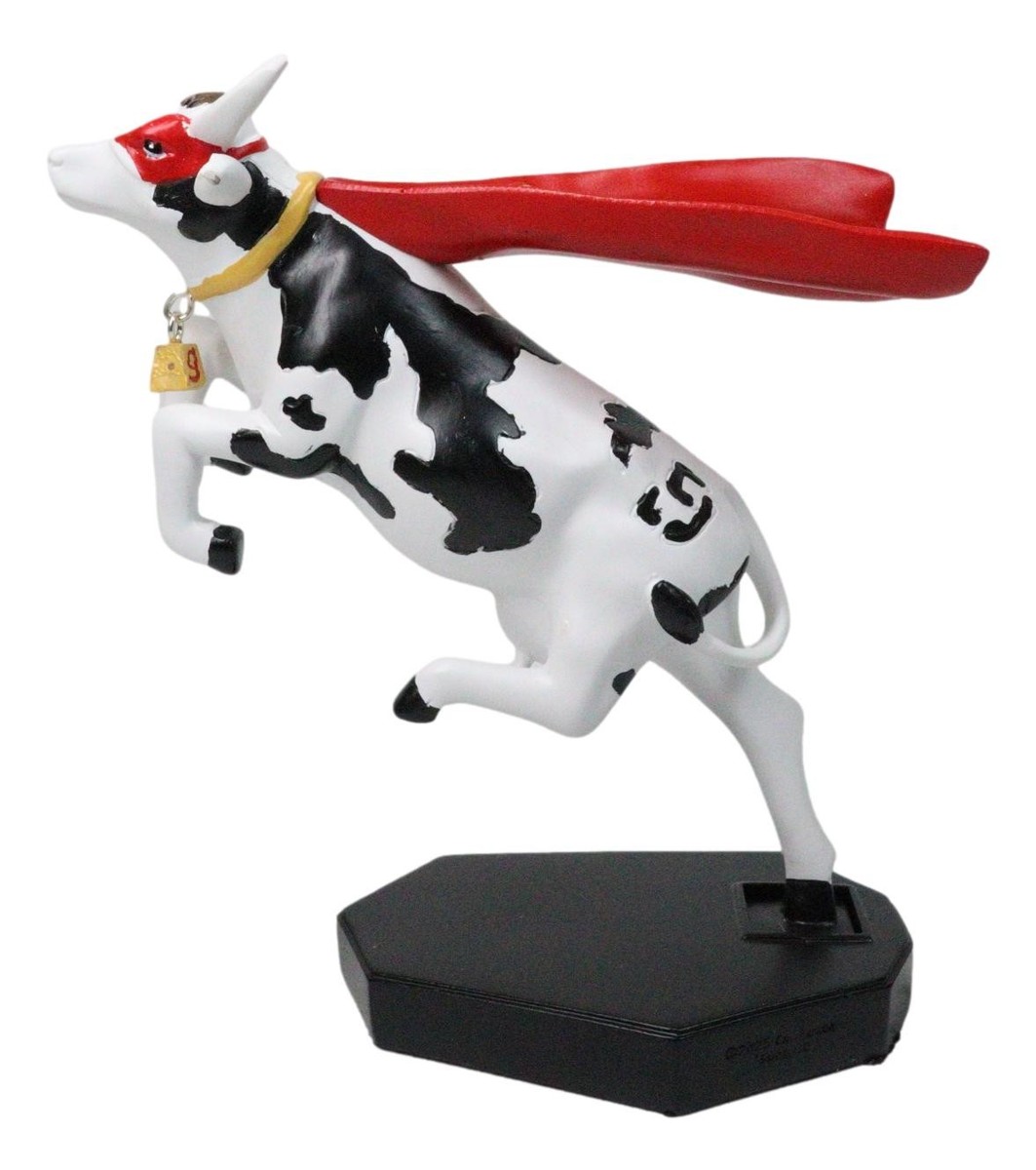 Cow Parade Superhero Red Cape Super Cow With Golden Bell