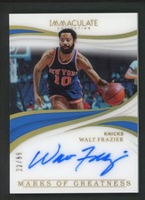 2018-19 WALT FRAZIER 22/99 AUTO PANINI IMMACULATE COLLECTION MARKS OF GREATNESS
