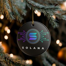 Solana Logo Ceramic Ornament  Crypto Circuit Holiday Decoration