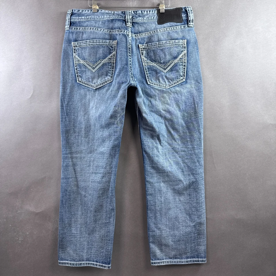 Rock Roll Cowboy Jeans Mens 38x28 Blue Pistol Stackable Boot Western (Tag36x30) - Image 3 of 4