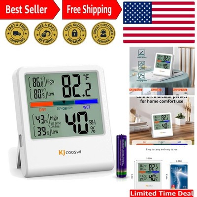 High Accuracy Digital Thermometer Hygrometer - Clear Display & Air Indicator