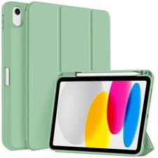 Grüne 3-türige TPU Leder Hülle für iPad 2025/2022 mit Stiftschlitz