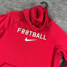 Nike Hoodie Sweatshirt Boys Medium Red Long Sleeve Football Dri Fit School