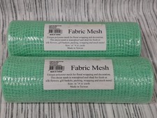 2x Green Fabric Mesh 10  X 10 Yards A Lot Of 2 NEW  XY97910-06