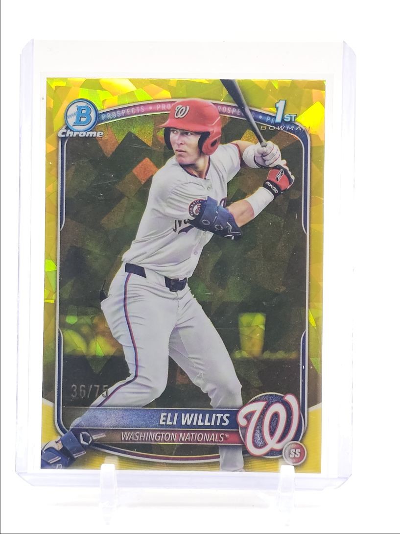 ELI WILLITS 2025 BOWMAN CHROME DRAFT 1ST SAPPHIRE YELLOW /75 Q1934