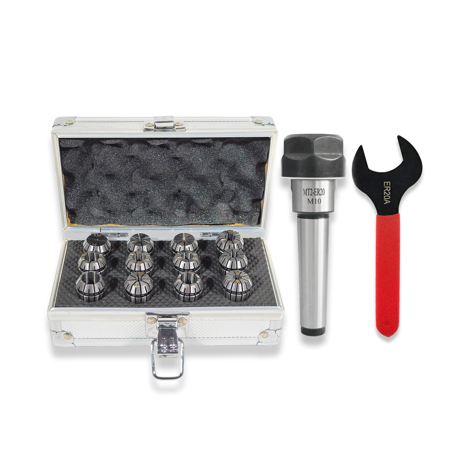 2MT ER20 COLLET CHUCK, 12PC COLLETS & SPANNER (1-13MM CAPACITY) FROM RDGTOOLS
