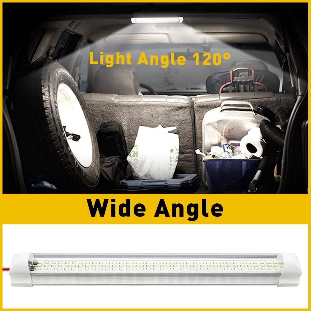 2X 108LED Interior Bar Light Strip Car Van Bus Caravan ON/OFF Switch 12V-24V thumbnail 2