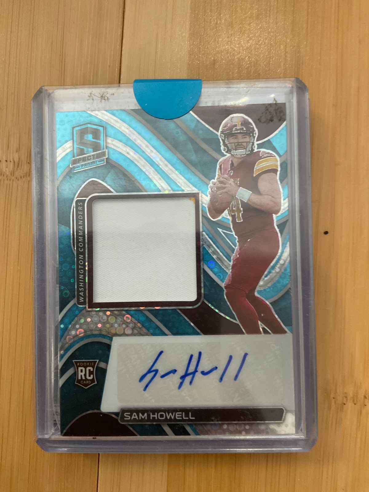 SAM HOWELL 2022 PANINI SPECTRA RPA BLUE SPECKLE /60 COMMANDERS