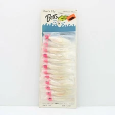 Betts Don's Fly Hair Jig Bass Fishing Lures Dealer Card 12Pk Pink White 1/4oz