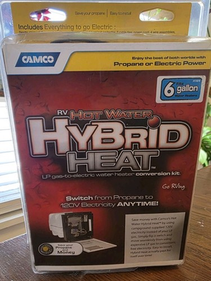 #ad Camco RV Hot Water Hybrid Heat Kit LP Gas to Electric 120V Fits 6 Gallon NEW $69.99