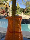 HANDMADE TANGERINE Retro Hand Held Art Glass Pitcher MCM — photo 5